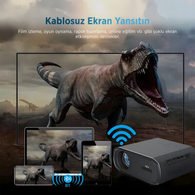 Bix Vega III Android Projeksiyon Cihazı Full HD 1920x1080 4K Desteği 400 ANSI Lümen Wifi Bluetooth Akıllı Projektör - 5