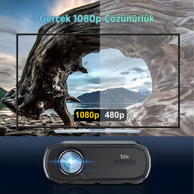 Bix Vega III Android Projeksiyon Cihazı Full HD 1920x1080 4K Desteği 400 ANSI Lümen Wifi Bluetooth Akıllı Projektör - 9