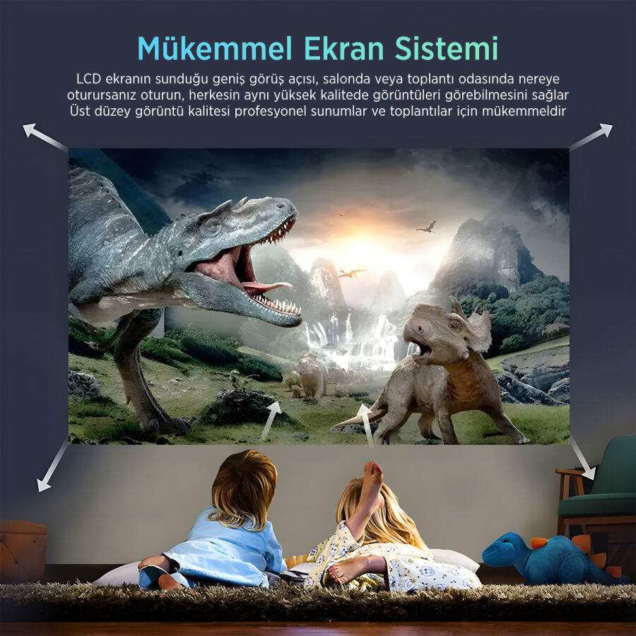 Bix Vega III Android Projeksiyon Cihazı Full HD 1920x1080 4K Desteği 400 ANSI Lümen Wifi Bluetooth Akıllı Projektör - 10