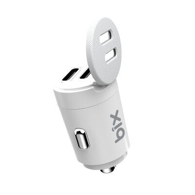 BXCC65C 65W Çift Portlu Type-C Araç Şarj Aleti iPhone & Android & Notebook Mini Araç içi Şarj Cihazı Beyaz
