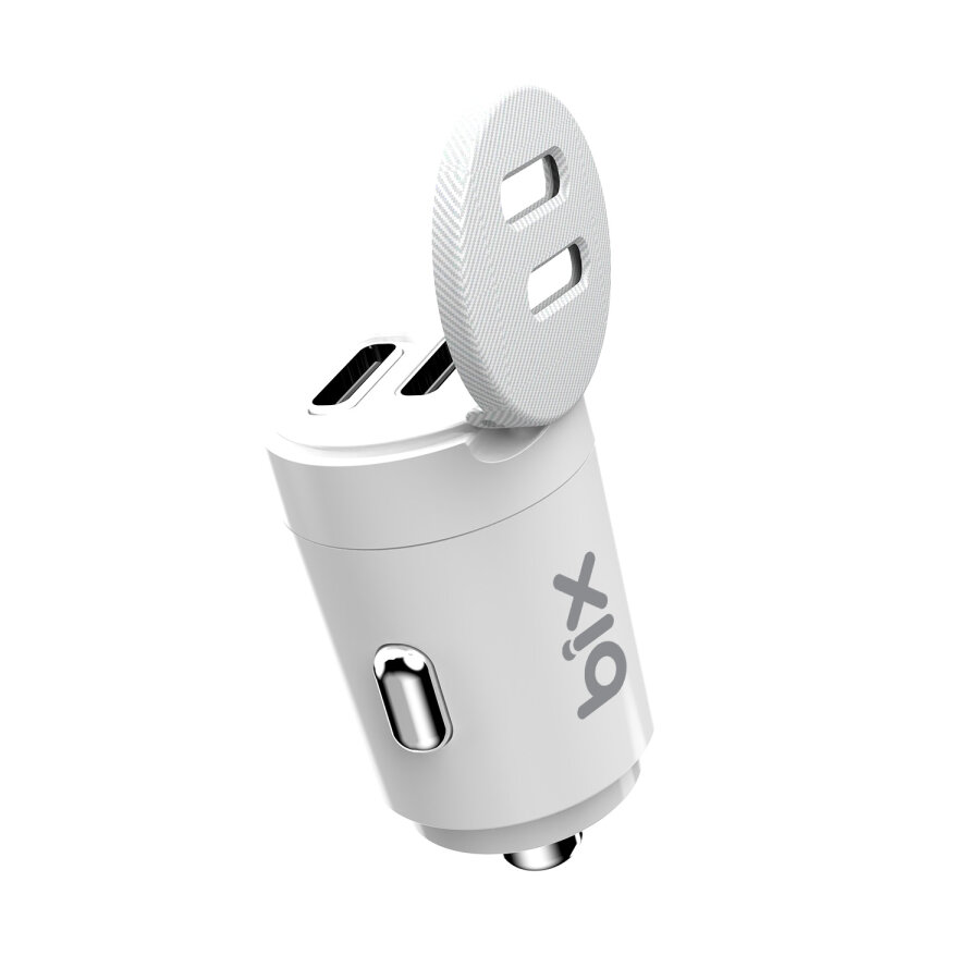 BXCC65C 65W Çift Portlu Type-C Araç Şarj Aleti iPhone & Android & Notebook Mini Araç içi Şarj Cihazı Beyaz - 1