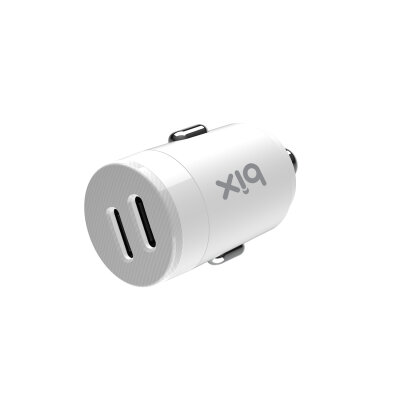 BXCC65C 65W Çift Portlu Type-C Araç Şarj Aleti iPhone & Android & Notebook Mini Araç içi Şarj Cihazı Beyaz - 3