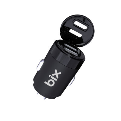 BXCC65C 65W Çift Portlu Type-C Araç Şarj Aleti iPhone & Android & Notebook Mini Araç içi Şarj Cihazı Siyah - 3