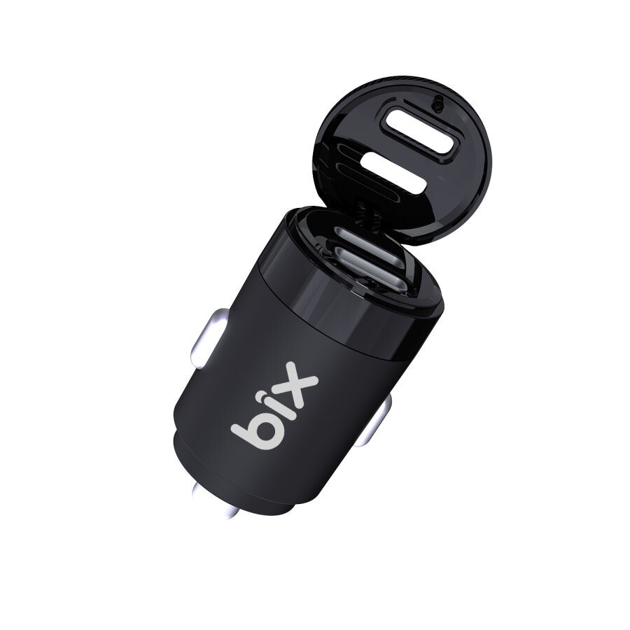 BXCC65C 65W Çift Portlu Type-C Araç Şarj Aleti iPhone & Android & Notebook Mini Araç içi Şarj Cihazı Siyah - 3