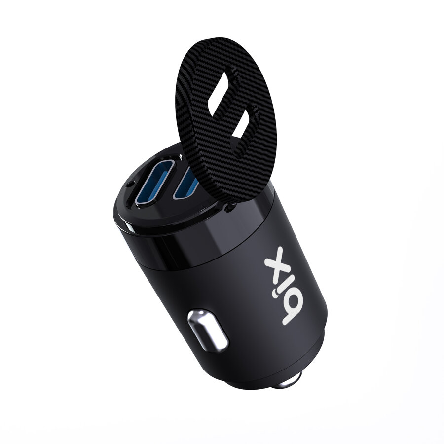 BXCC65C 65W Çift Portlu Type-C Araç Şarj Aleti iPhone & Android & Notebook Mini Araç içi Şarj Cihazı Siyah - 5