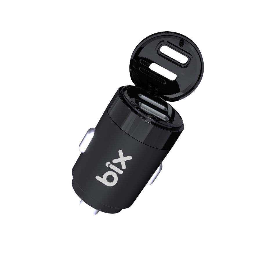 BXCC65C 65W Çift Portlu Type-C Araç Şarj Aleti iPhone & Android & Notebook Mini Araç içi Şarj Cihazı Siyah - 3