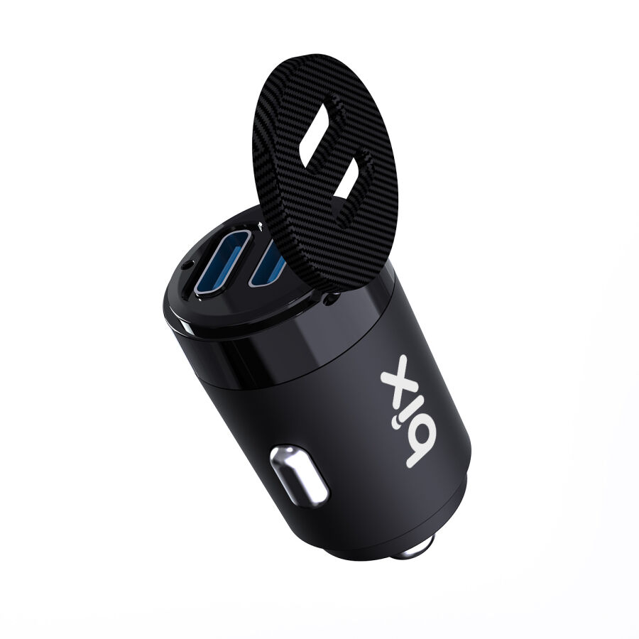 BXCC65C 65W Çift Portlu Type-C Araç Şarj Aleti iPhone & Android & Notebook Mini Araç içi Şarj Cihazı Siyah - 5