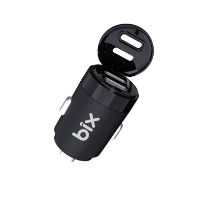 BXCC65C 65W Çift Portlu Type-C Araç Şarj Aleti iPhone & Android & Notebook Mini Araç içi Şarj Cihazı Siyah - 3