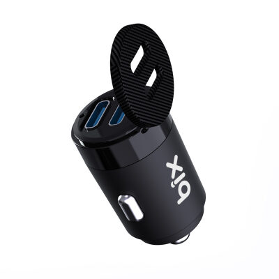 BXCC65C 65W Çift Portlu Type-C Araç Şarj Aleti iPhone & Android & Notebook Mini Araç içi Şarj Cihazı Siyah - 5