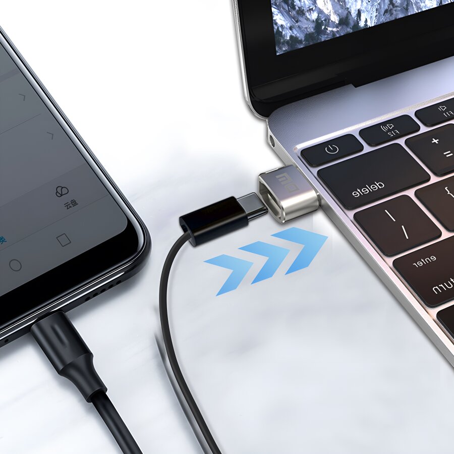 DM AD038 USB to Type-C Metal OTG Çevirici Dönüştürücü Adaptör - 4