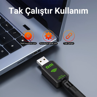 DM AD082 300 Mbps USB Wireless Adaptör Wifi Alıcı Verici Access Point - 6