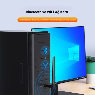 DM AD087 Bluetooth 5.0 Adaptör 600Mbps Dual Band WiFi Alıcı-Verici Access Point Kablosuz Ağ Adaptörü - 5