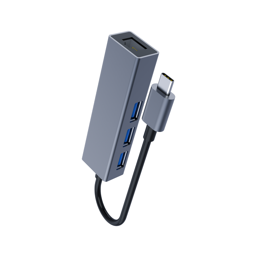DM CHB013 Type-C to RJ45 Gigabit Ethernet ve USB 3.0 Çoklayıcı Dönüştürücü - 3