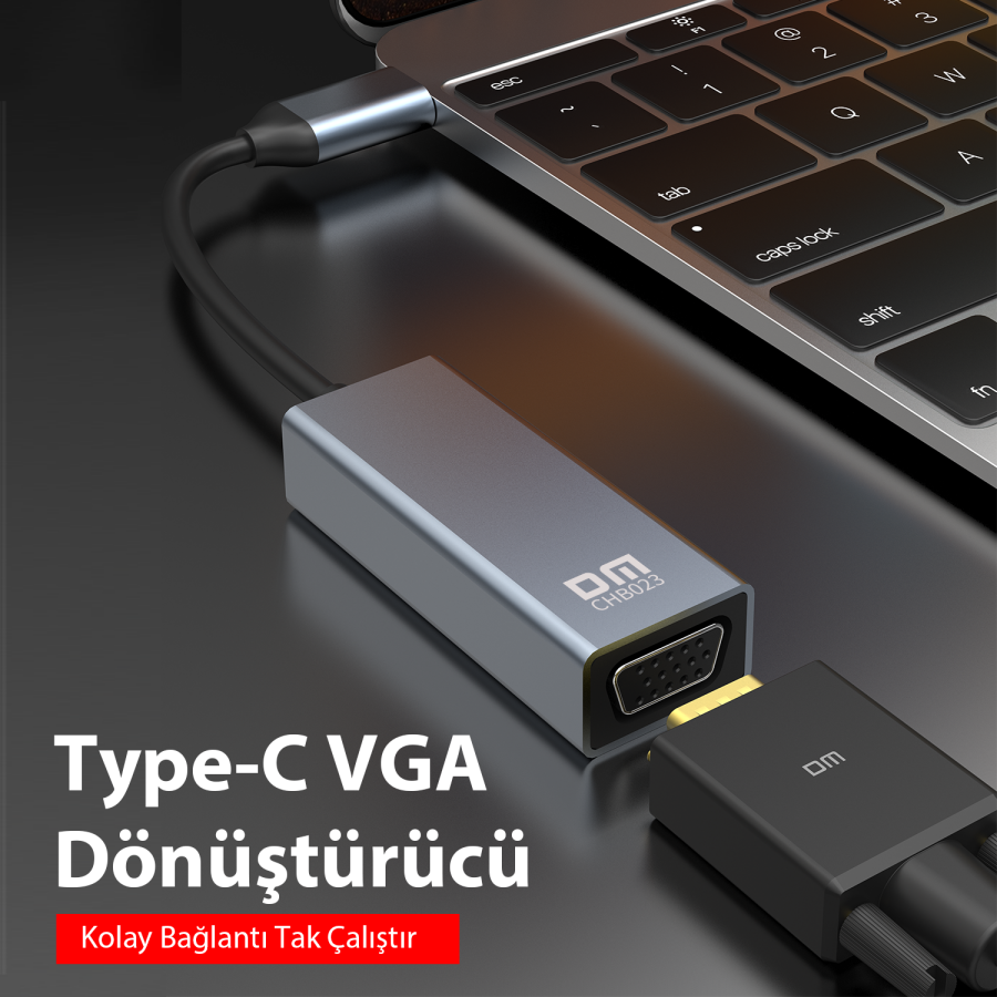 DM CHB023 Type-C to VGA 1080P 60Hz Çevirici Dönüştürücü - 2