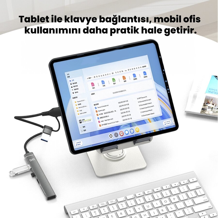 DM CHB025 USB-A ve Type-C Girişli 2*Type-C 1*USB-A SD Micro SD TF Kart Okuyucu Çoklayıcı Dönüştürücü - 4