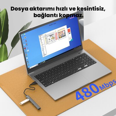DM CHB025 USB-A ve Type-C Girişli 2*Type-C 1*USB-A SD Micro SD TF Kart Okuyucu Çoklayıcı Dönüştürücü - 6