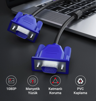 DM CHB032 15 Pinli VGA to VGA Görüntü Kablosu 3 Metre - 7