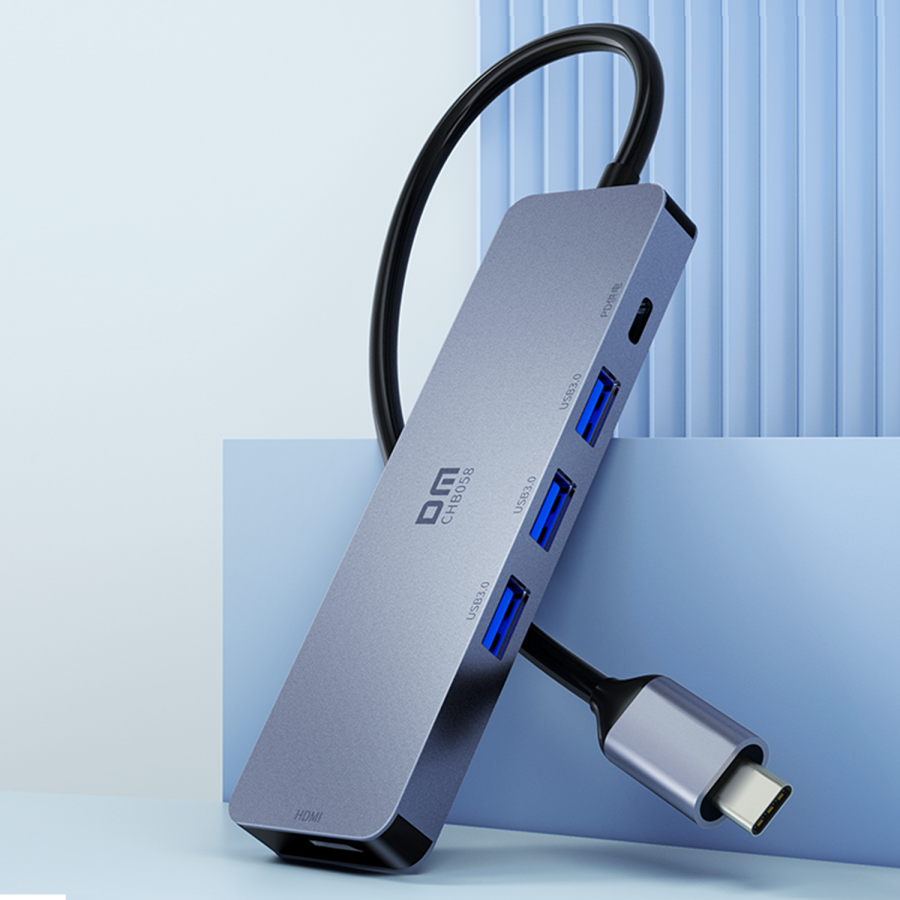 DM CHB058 Type-C to 4K HDMI 3*USB 3.0 PD Hub Dönüştürücü - 6