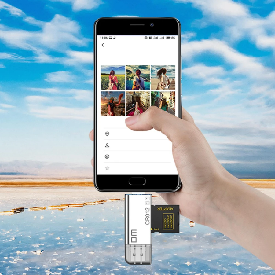 DM CR012 Type-C USB3.0 SD TF Micro SD OTG Kart Okuyucu Adaptör - 7