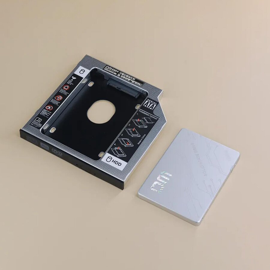 DM DW127S 12.7mm SATA 3.0 2.5" inch SSD HDD Laptop Caddy Kızak Kutusu - 5