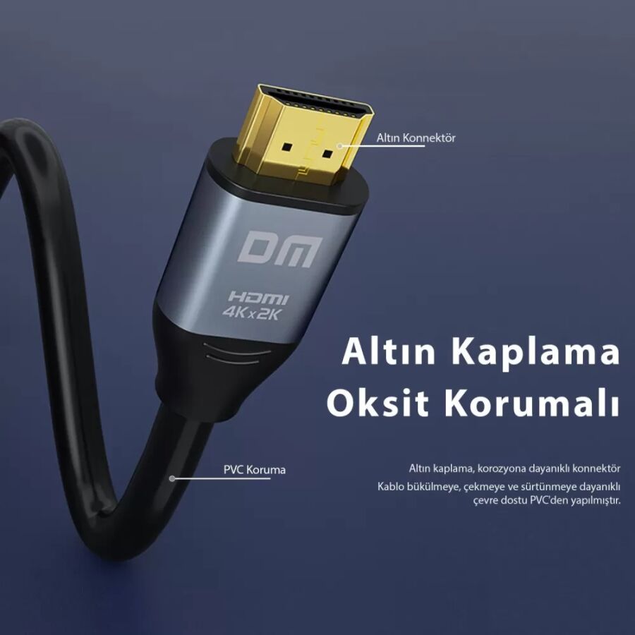 DM HI005 4K 60Hz HDMI 2.0 Görüntü ve Ses Aktarım Kablosu 5 Metre - 4