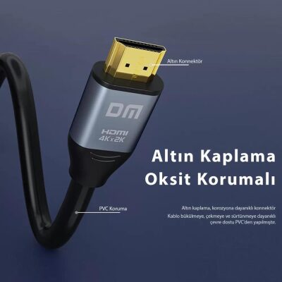 DM HI015 4K 60Hz HDMI 2.0 Görüntü ve Ses Aktarım Kablosu 15 Metre - 4