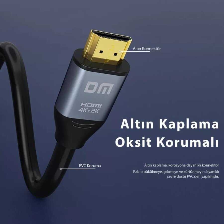 DM HI015 4K 60Hz HDMI 2.0 Görüntü ve Ses Aktarım Kablosu 15 Metre - 4