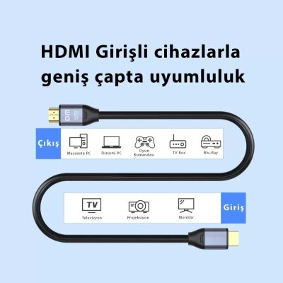 DM HI020 4K 60Hz HDMI 2.0 Görüntü ve Ses Aktarım Kablosu 20 Metre - 5
