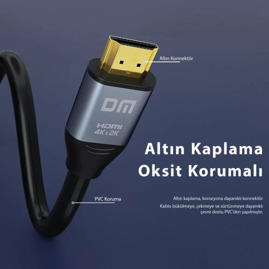 DM HI020 4K 60Hz HDMI 2.0 Görüntü ve Ses Aktarım Kablosu 20 Metre - 4