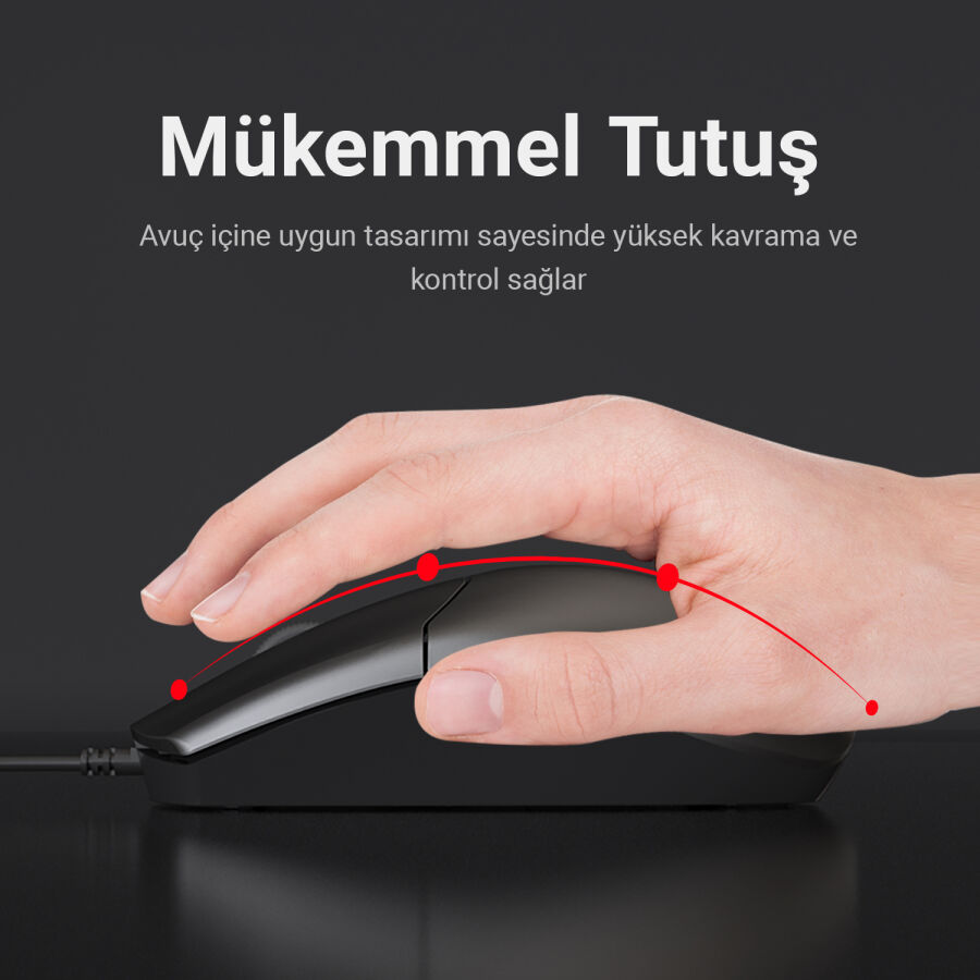 DM K11 USB Kablolu İngilizce Q Klavye ve Mouse Seti - 4