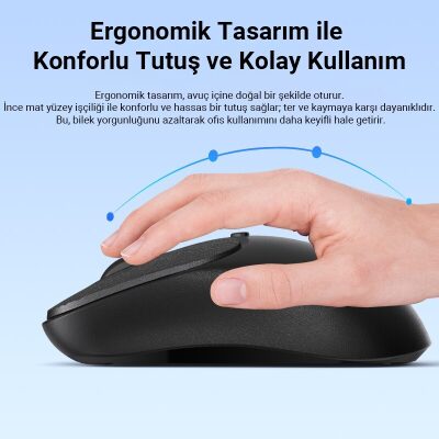 DM K17 Dual Mode Bluetooth ve 2.4GHz Kablosuz 1200DPI Ergonomik Optik Mouse - 4