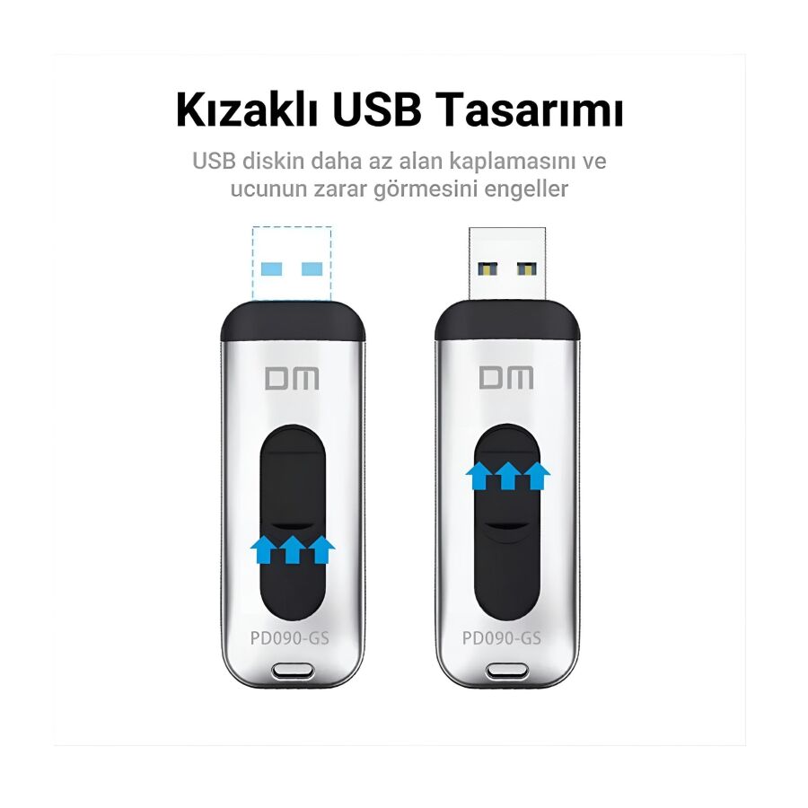 DM PD090 USB 3.0 Alüminyum 256GB Flash Bellek - 3