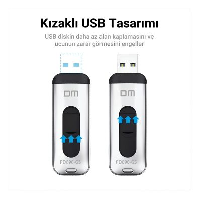 DM PD090 USB 3.0 Alüminyum 64GB Flash Bellek - 2
