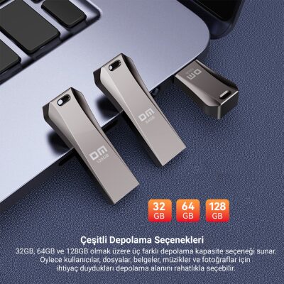 DM PD236 Metal USB 3.2 Gen 1 32GB Hızlı USB Flash Bellek - 7