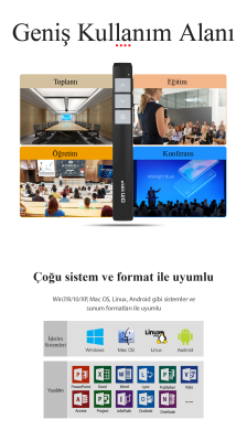 DM PT003 Şarjlı 200 Metre Işık Mesafeli Lazer Sunum Kumandası - 2