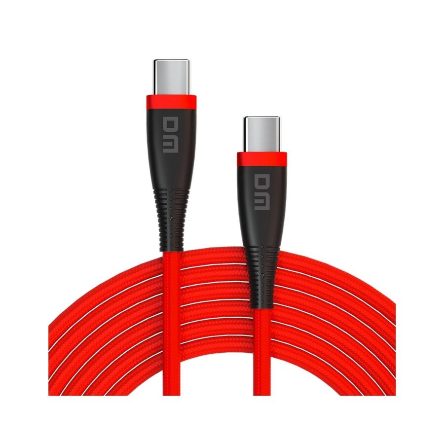 DM SL019 65W 3A Type-C to Type-C Hızlı Şarj ve Data Kablosu Kırmızı 1 Metre - 1