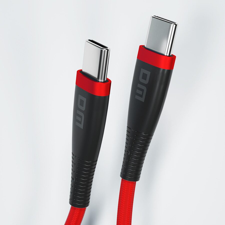 DM SL019 65W 3A Type-C to Type-C Hızlı Şarj ve Data Kablosu Kırmızı 1 Metre - 2