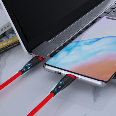 DM SL019 65W 3A Type-C to Type-C Hızlı Şarj ve Data Kablosu Kırmızı 1 Metre - 3