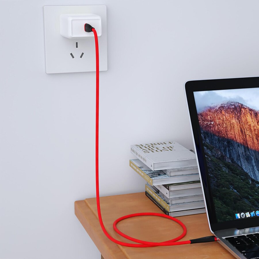 DM SL019 65W 3A Type-C to Type-C Hızlı Şarj ve Data Kablosu Kırmızı 1 Metre - 4