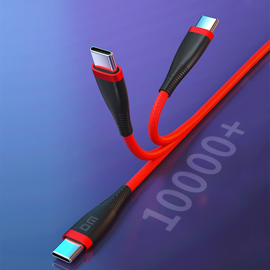 DM SL019 65W 3A Type-C to Type-C Hızlı Şarj ve Data Kablosu Kırmızı 1 Metre - 5