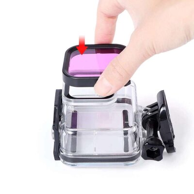 GoPro Hero 8 Uyumlu Su Altı Dalış Filtresi Pembe - 6