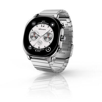 HiFuture AIX Akıllı Saat Nabız ve Kan Oksijen Takipli Spor Modlu IP68 Su Geçirmez Gümüş