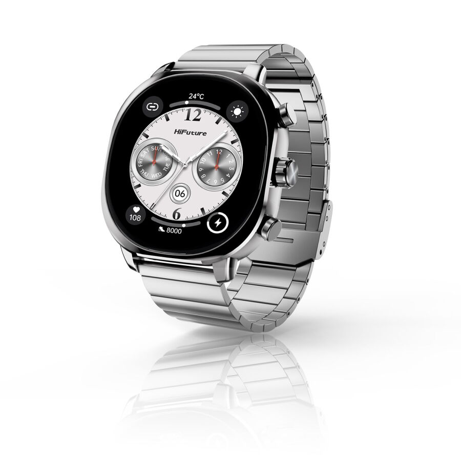 HiFuture AIX Akıllı Saat Nabız ve Kan Oksijen Takipli Spor Modlu IP68 Su Geçirmez Gümüş - 1