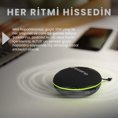 HiFuture Altus Bluetooth 5.3 TWS Taşınabilir Hoparlör 10W IPX4 Suya Dayanıklı Mavi - 7