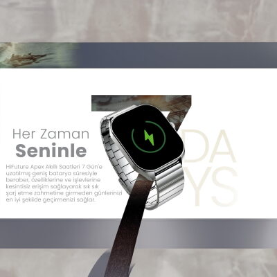 HiFuture APEX Akıllı Saat 2.04 İnç AMOLED Ekran Bluetooth 5.3 Arama Özellikli Spor Takipli Gümüş - 3