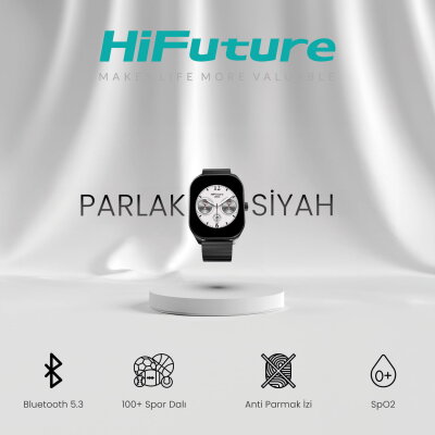 HiFuture APEX Akıllı Saat 2.04 İnç AMOLED Ekran Bluetooth 5.3 Arama Özellikli Spor Takipli Siyah - 6