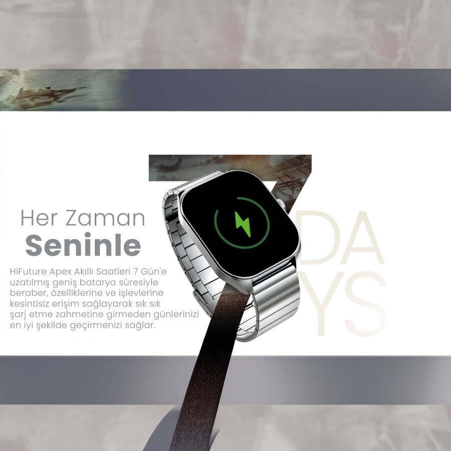 HiFuture APEX Akıllı Saat 2.04 İnç AMOLED Ekran Bluetooth 5.3 Arama Özellikli Spor Takipli Siyah - 3