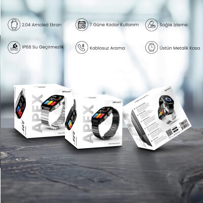 HiFuture APEX Akıllı Saat 2.04 İnç AMOLED Ekran Bluetooth 5.3 Arama Özellikli Spor Takipli Siyah - 13