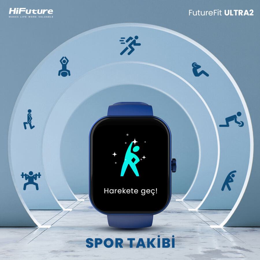 HiFuture FutureFit Ultra 2 Sesli Görüşme Özellikli 47mm Akıllı Saat Mavi - 10