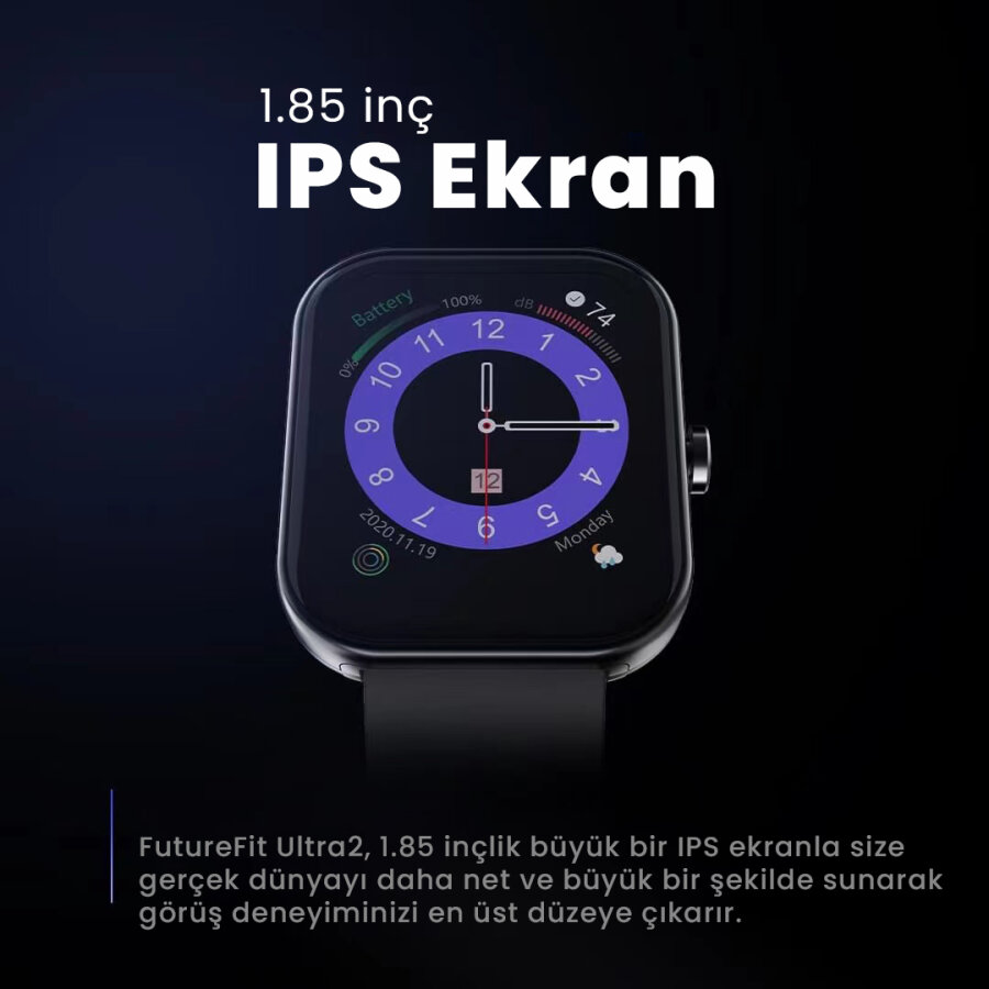HiFuture FutureFit Ultra 2 Sesli Görüşme Özellikli 47mm Akıllı Saat Siyah - 8